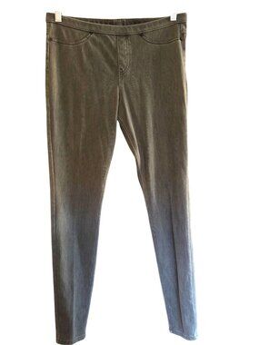 Olive Green Cotton Polyester Blend Womens Pants With Dual Back Pockets Size M